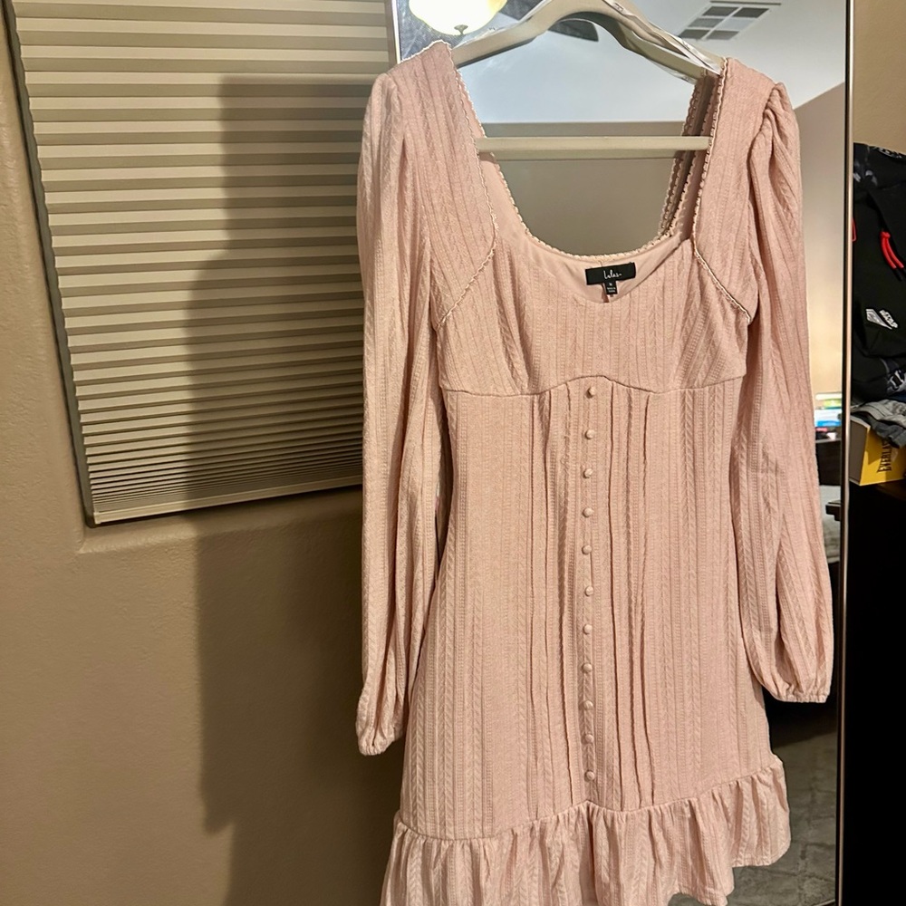 Lulus Elegant Pink Long-Sleeve Dress